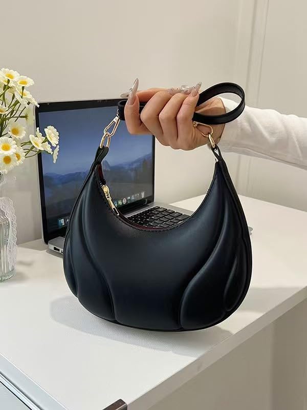 Crescent Purses for Women PU Leather Shoulder Bag Underarm Purse Handbag with Zipper3