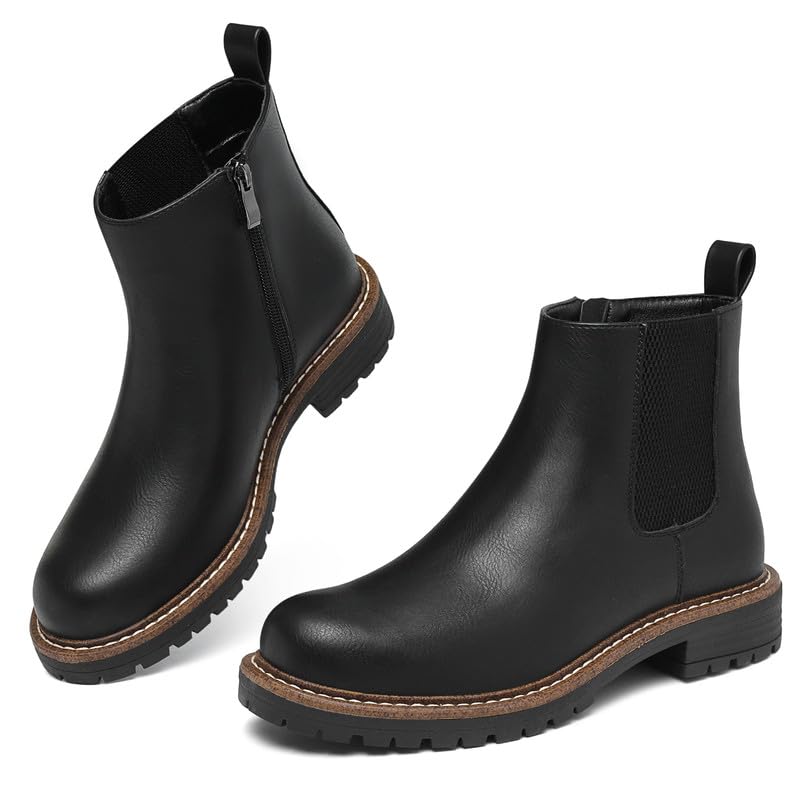 Women's Chelsea Boots Low Heel Zipper Ankle Boots Short Casual Daily Work