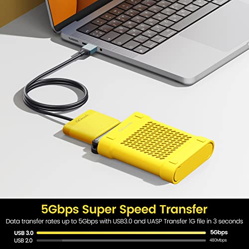 Gigimundo Sata To Usb 3.0 Adapter, 1Ft Sata To Usb Cable For 2.5 Inch Ssd & Hdd, External Converter For Ssd/Hdd Data Transfer With Silicone Hard Drive Case [Support Uasp] #TOP1