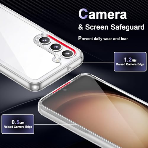 Image of Case for Samsung Galaxy S23 5G, Military Grade Drop Protection Phone Case, Yellowing Resistant, Anti-Scratch Hard PC Back, Shockproof Hard Ultra-Thin Protective Cover, Clear
