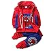 Ropa Niño Spiderman Sudaderas con Capucha Manga Larga Conjuntos Camisetas Tops Pantalones Bebé Abrigo (D Blue,110cm)