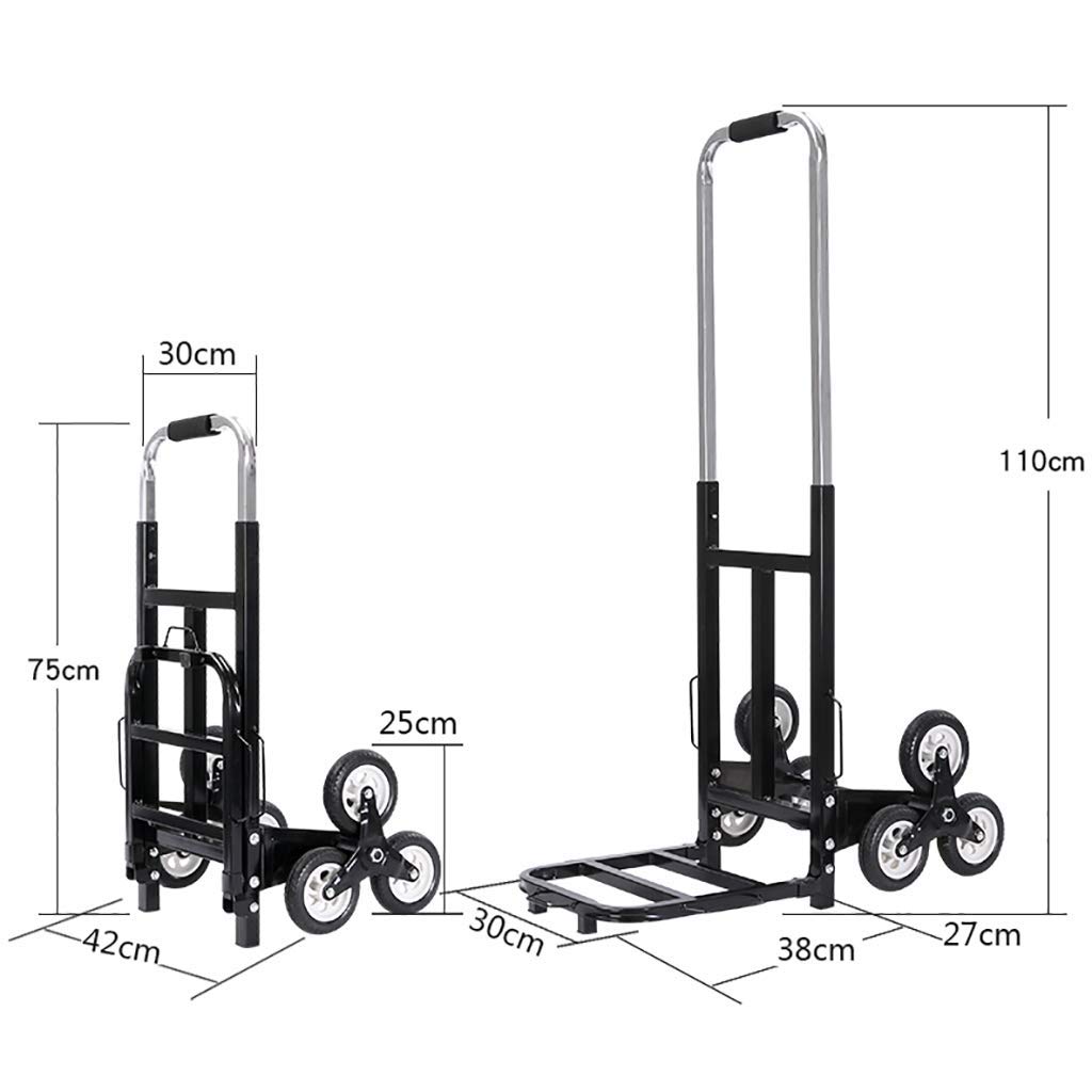 Carrito utilitario plegable resistente con ruedas de escalada, carrito de compras portátil multifunción para suministros de construcción y equipaje