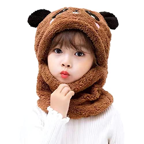 DNLKWGO Kids Winter Hat Scarf Earflap Hood Skull Caps Fleece Lined Winter Unisex Hat Scarf Set