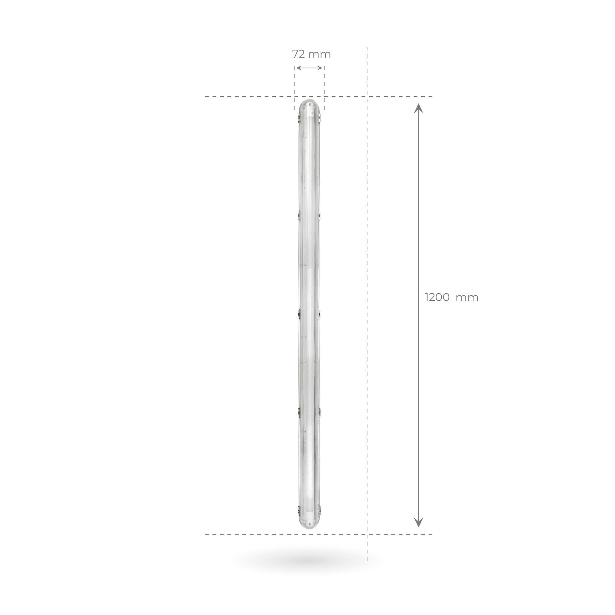 Ledvion - 1 pieza, pantalla estanca, 120cm, IP65, 18W, 185 lm/W, Blanco frío, 6500K, con sensor, lámpara de techo para garaje, de bodega, tubo led, almacén