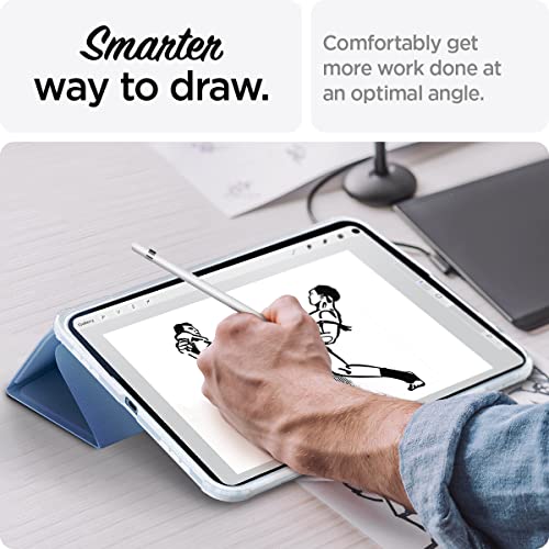 Image of Spigen for iPad 11th Generation Case (2025), iPad A16 Case 11-inch, 10th Generation (2022), 10.9 inch Ultra Hybrid Pro, Protective Tri-Fold Cover Clear and Pencil Holder, Corn Flower Blue