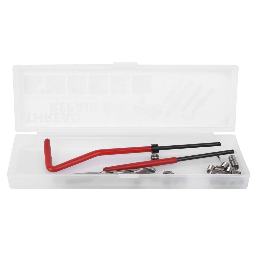 25-delige draadreparatieset, M4-draadreparatieset, met transparante plastic doos voor verwerkingsmachines