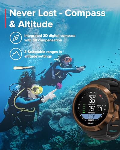 Image of SUUNTO D5 Dive Computer Watch with Color Display, Water Resistant to 100 m, Dive Computer with Alarm, Stopwatch, Weather, Compass, 12 Hours of Battery Life in Underwater Mode