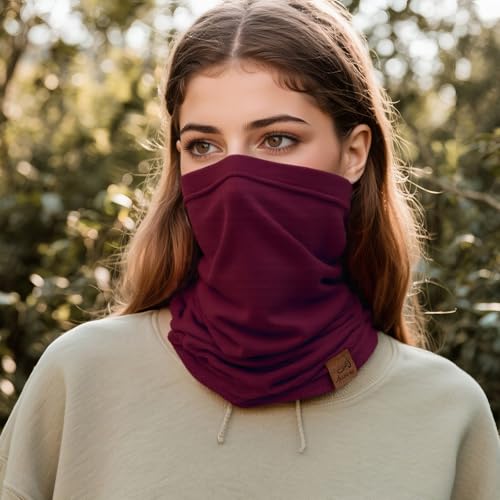 Image of ACUSHLA 100% Merino Wool Neck Gaiter Men Women Winter Ski Face Mask Scarf
