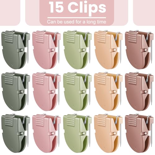 Image of Feifeiya 15 Pcs Cubicle Clips for Fabric Panels,Maillard Color | Office Partition Wall Clips, 40-sheet Capacity for Notes Photos Memos, Metal Spring, Fits Cubicle Fabric Accessories