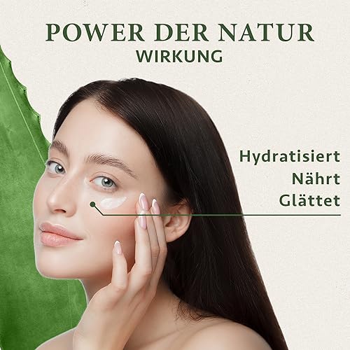 Satin Naturel Augencreme 30ml – Mit Bio Aloe Vera, Hyaluron & Arganöl – Augenringe Entfernen, Anti-Falten Augenpflege für Männer & Frauen – 100% Vegan Naturkosmetik