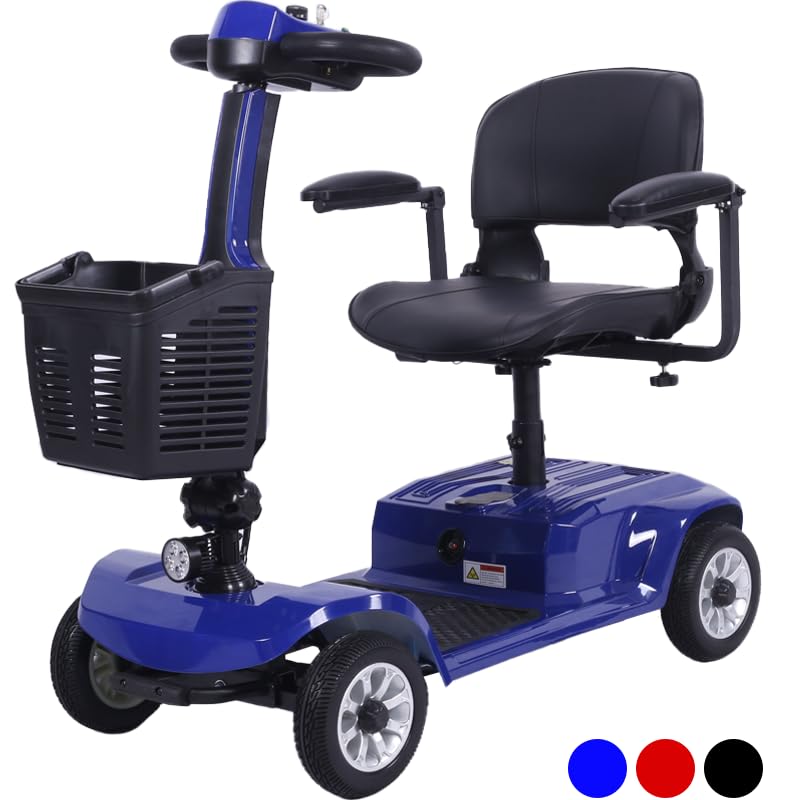 Dortomedical® Scooter Eléctrico 4 Ruedas Plegable Desmontable Discapacitados Personas Mayores Ruedas Antipinchazos 120 Kg
