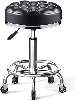 Bar Stool Stools Counter Height Modern Swivel Backless Round, PU Leather Armless Chair for Kitchen Dining/Black a