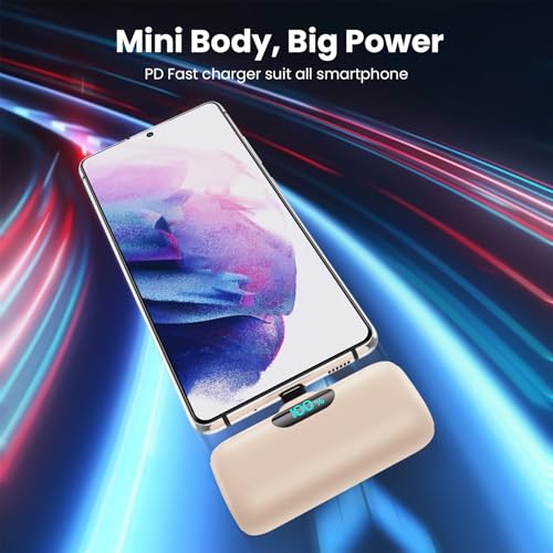 Image of Mini Portable Charger Power Bank for iPhone 17 /16 /15 Series, 5000mAh PD USB C Cell Phone Portable Power,Travel Essentials Battery Pack for iPhone 17 /17 Air /16 /16 pro /15 Series /Android /Samsung Galaxy