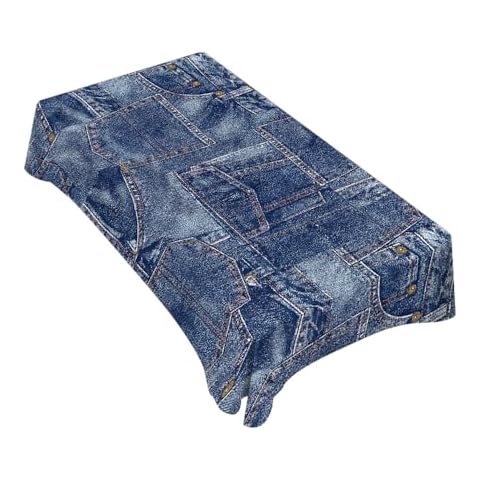 Denim Style Decorative Rectangle Tablecloth Romance Indigo Miscellaneous Polyester Table Cloths Kitchen Table Cover for Dining BBQ Picnic Coffee Table 60 x 84 Inch 6-8 Seats(Denim style, not denim) Cover