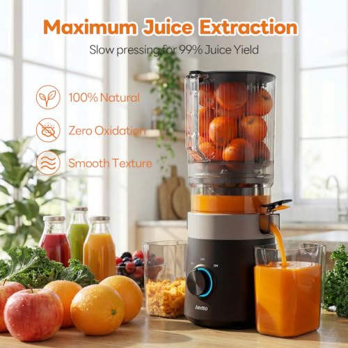 Image of Aeitto 3-in-1 Cold Press Juicer for Juice, Nut Milk & Sorbet - Filter-Free Design for Effortless Cleaning, 6.0 inch Extra Large Chute Fits Whole Fruits & Vegetables, Juicer Machines High Yield, With Brush