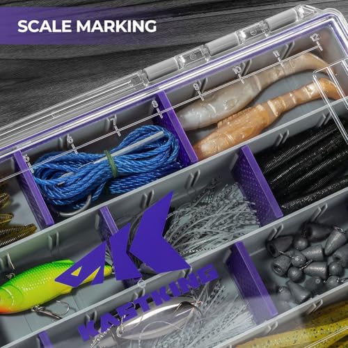 Image of KastKing HyperSeal Waterproof Tackle Box, 3600 and 3700 Tackle Trays, Fishing Tackle Box Organizer with Removable Dividers, Lure Box and Terminal Tackle Storage,Purple