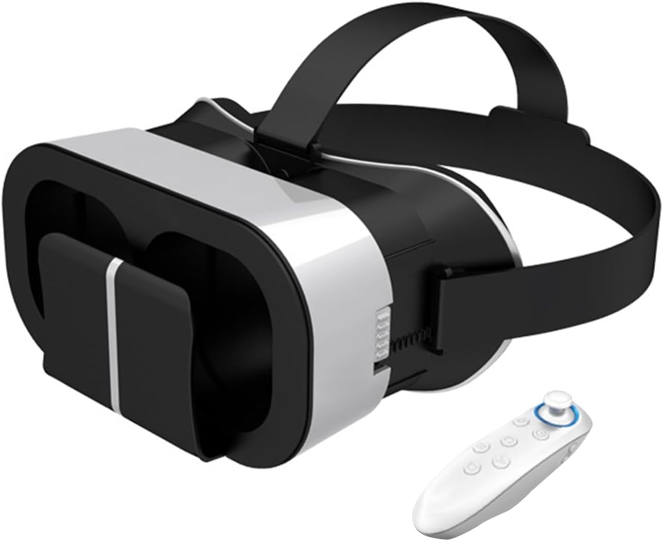 Jiakalamo VR Headset Universal Virtual Reality Goggles – Play Your Best Mobile Games 360 Movies with Soft & Comfortable New 3D VR Glasses with Controller(VR headset+handle)