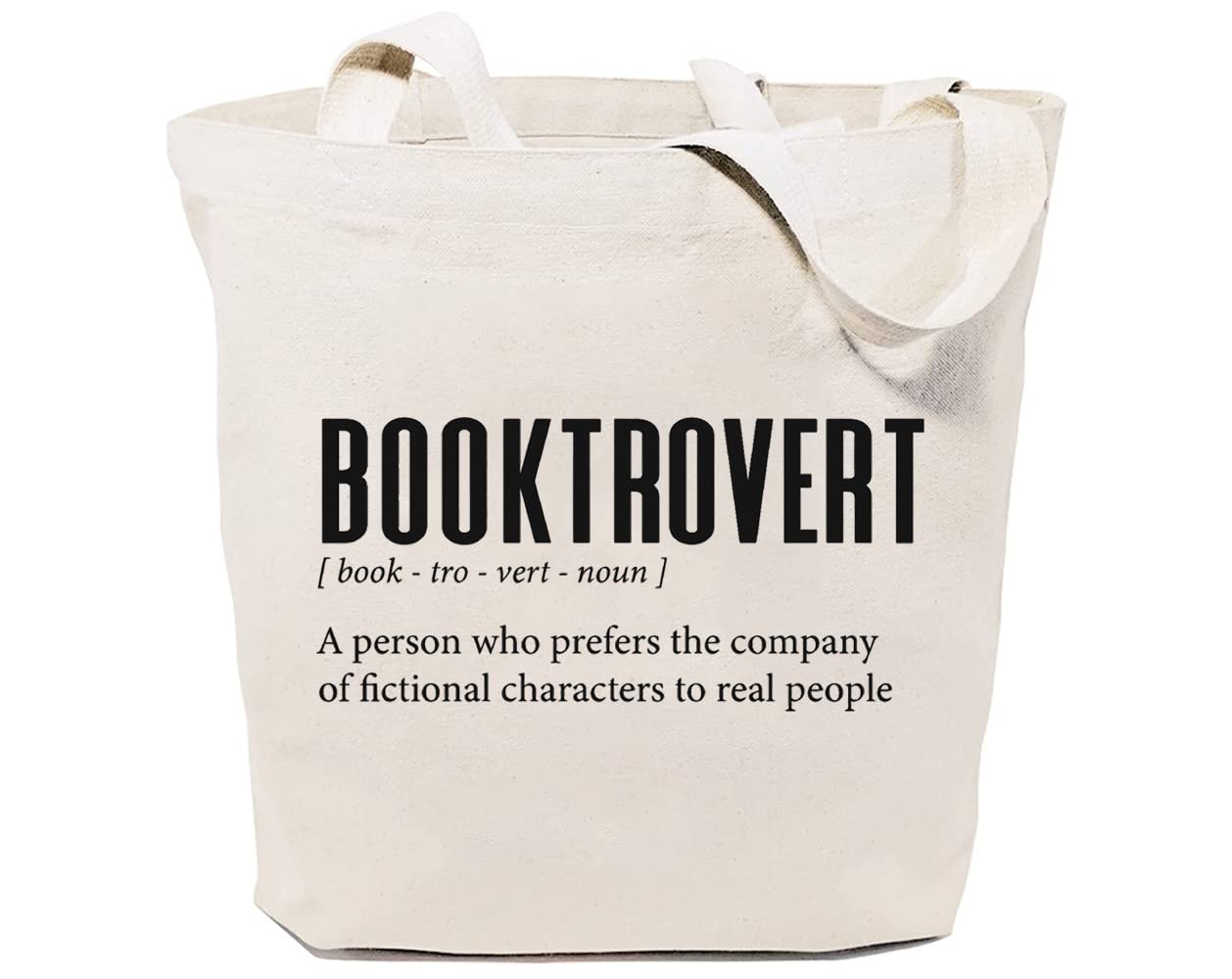GXVUIS Booktrovert Definition Canvas Tote Bag for Women Reusable Grocery Shoulder Shopping Bags Books Lovers Funny Gifts