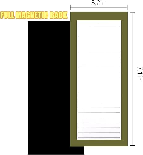 Miniatura 5 de Paquete de 4 blocs de notas magnéticos para refrigerador, 200 hojas de lista de comestibles, almohadilla magnética grande para refrigerador, diseño