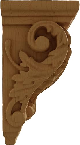 Miniatura 7 de Ekena Millwork CORW03X04X07ACAL - Ménsula pequeña de madera de acanto, 3 12 pulgadas de ancho x 4 pulgadas de profundidad x 7 pulgadas de alto, aliso