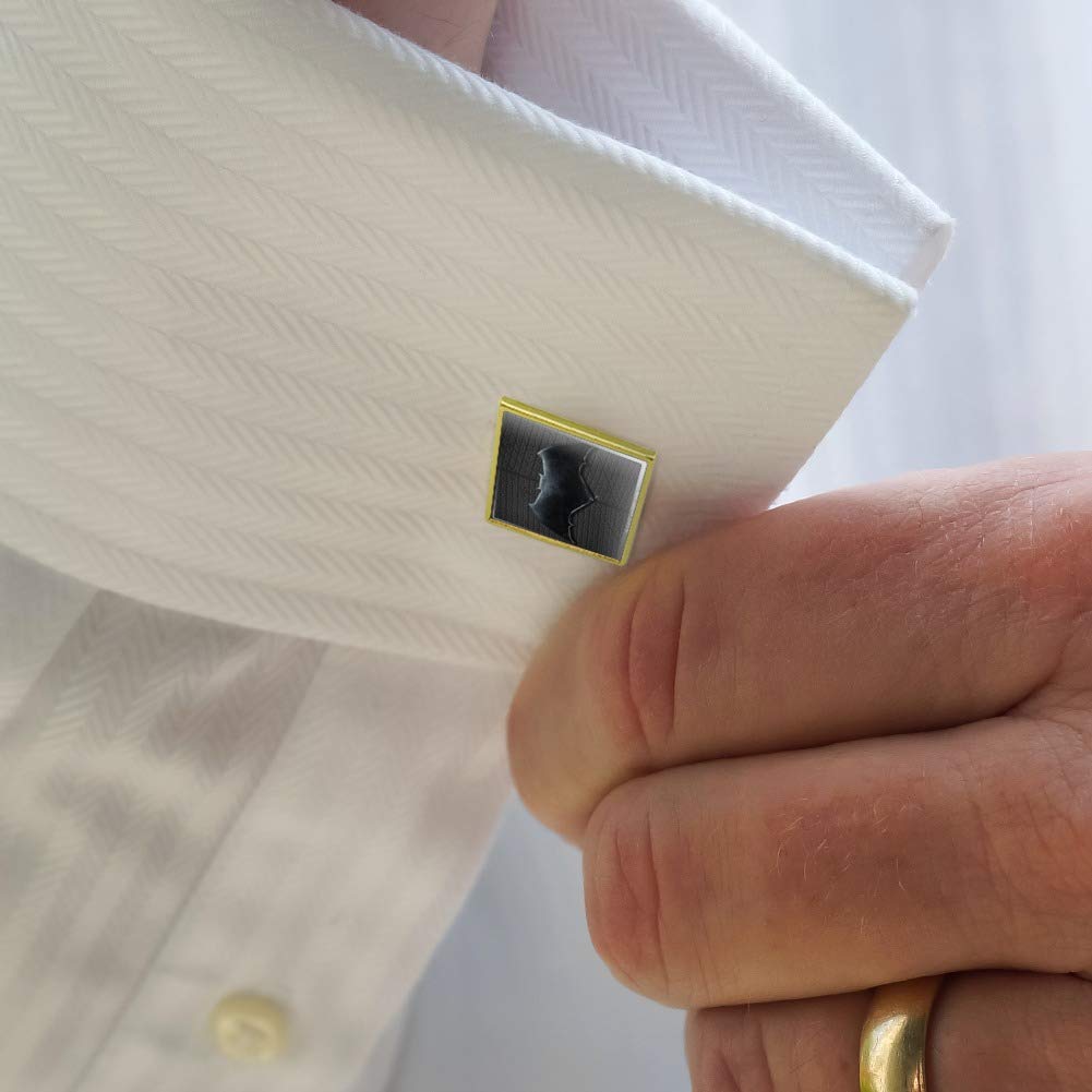 GRAPHICS & MORE Justice League Movie Batman Logo Square Cufflink Set - Silver or Gold