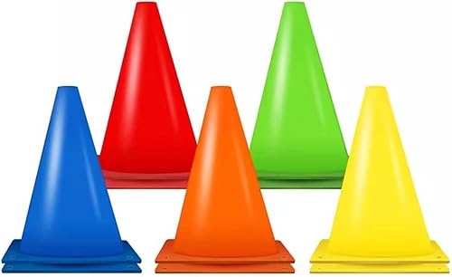 EHEIN Soccer Basketball Training Logo Speed and Agility Training Cones with Square Base, PE Material - Set of 10