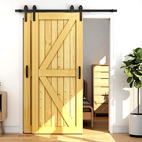 WOLFBIRD 200 cm (6,6 ft) Bypass Puerta corredera Hardware Doble Puerta de Madera Sistema de Puerta Corredera Juego Completo Negro