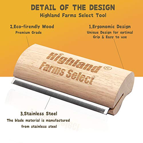 Deshedding Grooming Tool For Dogs, Cats & Horses, Ergonomic Design Wood Groom Brush, Professional Pet Groomer, Painlessly Remove For Short & Long Hair, Fur & Dirt - 5 Inches #TOP2