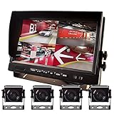 [4-Kanal-DVR-Aufnahmesystem] Max. Speicherkartenunterstützung Bis zu: 256 GB (HINWEIS: Die Speicherkarte ist NICHT im Lieferumfang enthalten) Das Parksystem ist mit Kameras für die Vorder-, Rück- und 2 Seitenansicht sowie einer simultanen 4-Kanal-720P-HD-Videoaufnahme ausgestattet. Es werden separate Videodateien von jeder Kamera erstellt. Loop-Aufnahme: Automatische Löschung vorheriger Dateien, wenn die Karte voll ist.