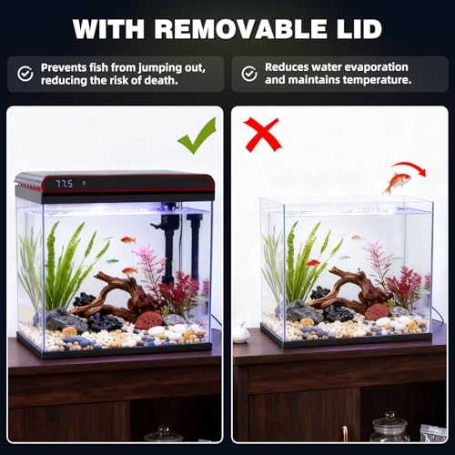 image for Coospider 20 Gallon Glass Fish Tank, Aquarium Starter Kit, Simple Self