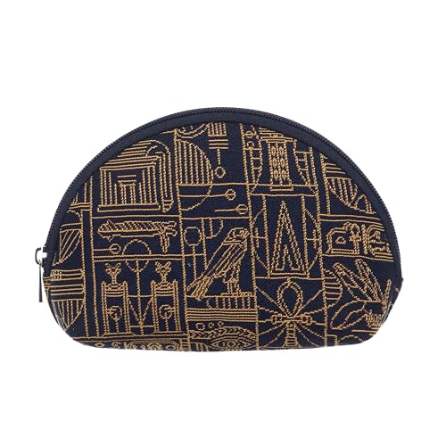 Signare British Museum Collection - Neceser para cosméticos, diseño egipcio, tapiz negro y dorado (Egipcio, COSM-BM-Egipto), Egipcio, Egipcio