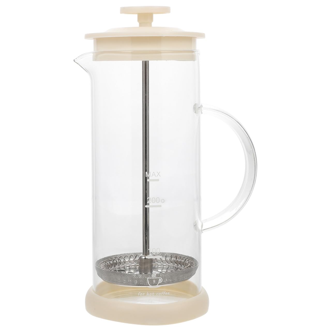 Montalatte Manuale per Latte Casalingo in Acciaio Inossidabile e Vetro, Miscelatore per Latte Cappuccino Pompa Manuale, Strumento per Schiumatura Cremosa di Caffè e Bevande Calde