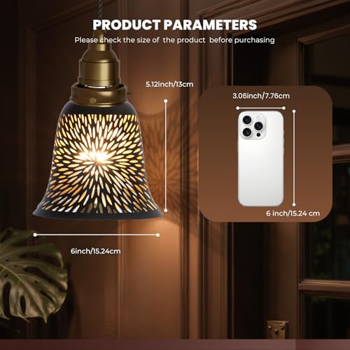 Image of Ceiling Fan Light Covers, ALUCSET Cracks Metal Pendant Light Shade, Light Fixture Cover Metal Lamp Shade Replacement with 1-5 /8-Inch Opening Fitter for Wall Lamp Samlee Table Lamp Shade