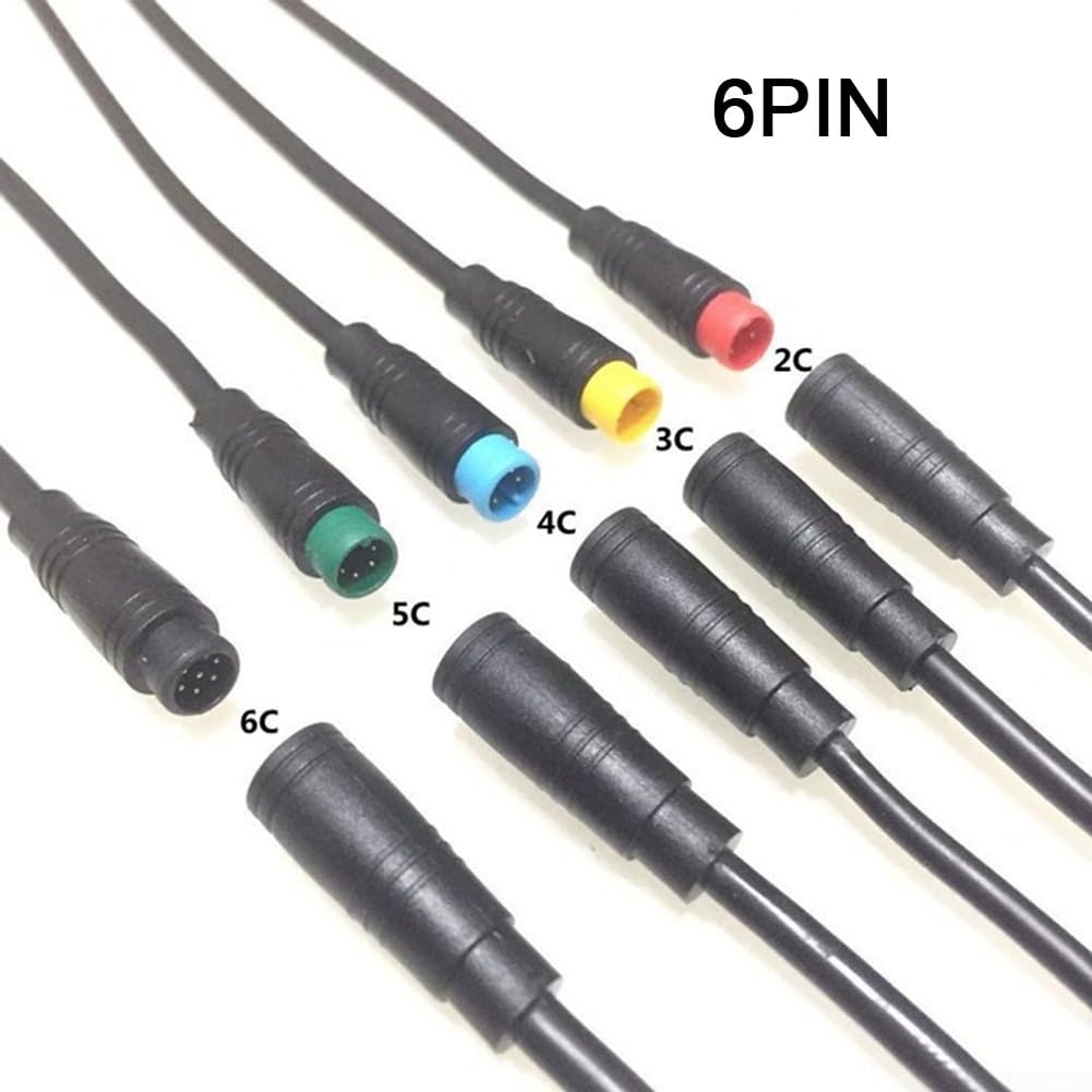 5Pair M8 6 Pin DC Bike Connettori Impermeabile Maschio Femmina 15cm Lunghezza Cavo Compatibile con Circuiti Elettrici