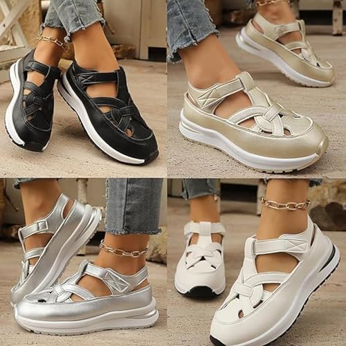 Bomre Shoes, Bomre Orthopedic Sandals for women, Women's Hollow Out Breathable Platform Sandals Sneakers2