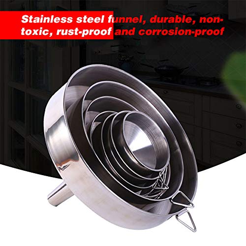 Funil de aço inoxidável para ferramentas de cozinha Funil de frasco para canalização de grãos de óle