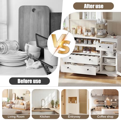 Mueble de almacenaje con gran capacidad y puertas, cómoda multifunción para pasillo y dormitorio 7