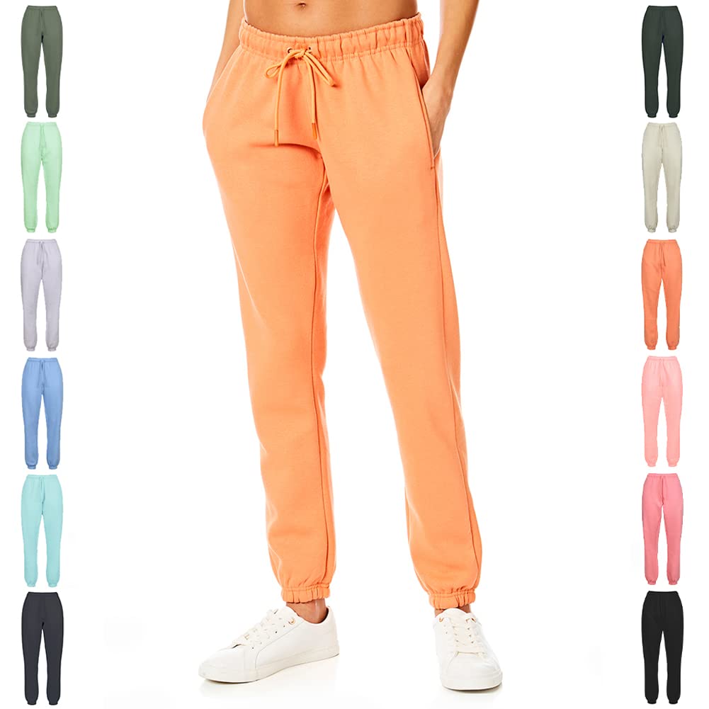 Light & Shade Damen Soft Touch Loungewear Jogginghose Jogger, Orange, S