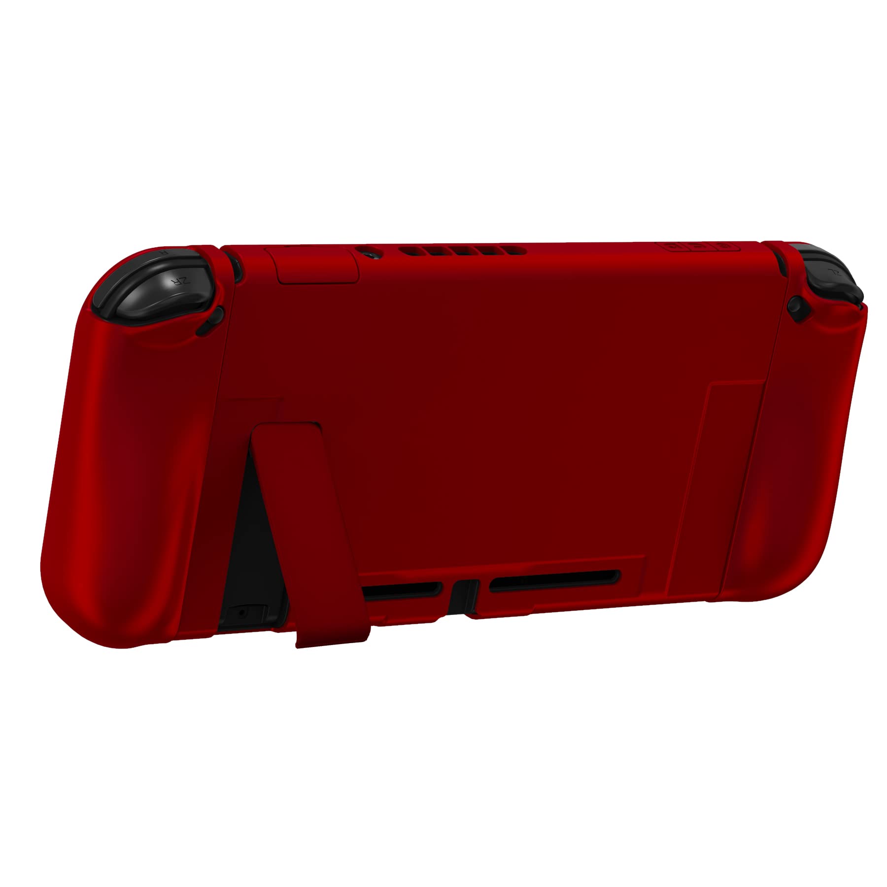PlayVital Cover Protettiva per Nintendo Switch, Custodia Protettiva Copertura Rigida Grip Ergonomica per Joycon Controller-Rosso Scarlatto