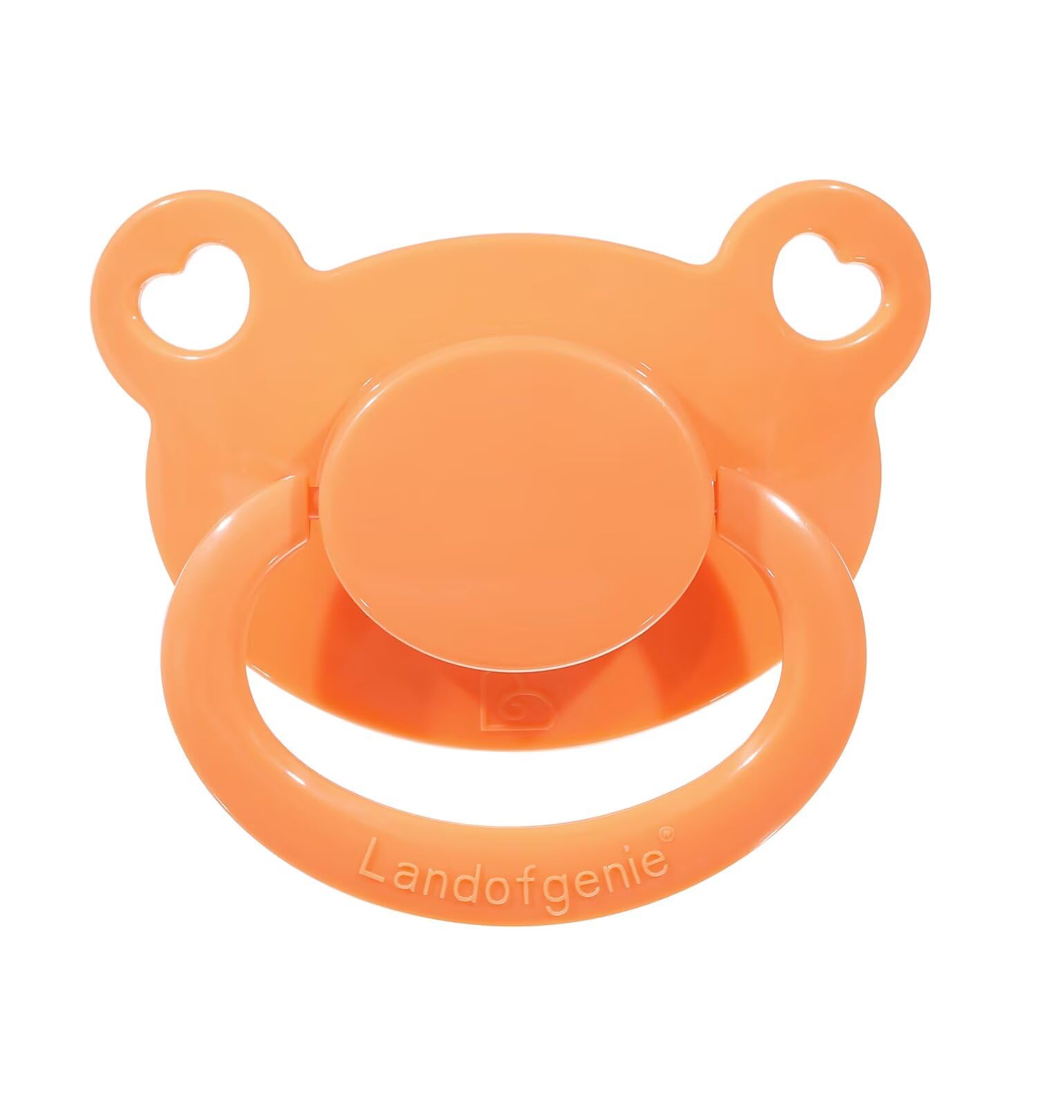Landofgenie Adult Pacifier - Large Suction Shield for Comfort and Security, Bear-Shaped, Orange