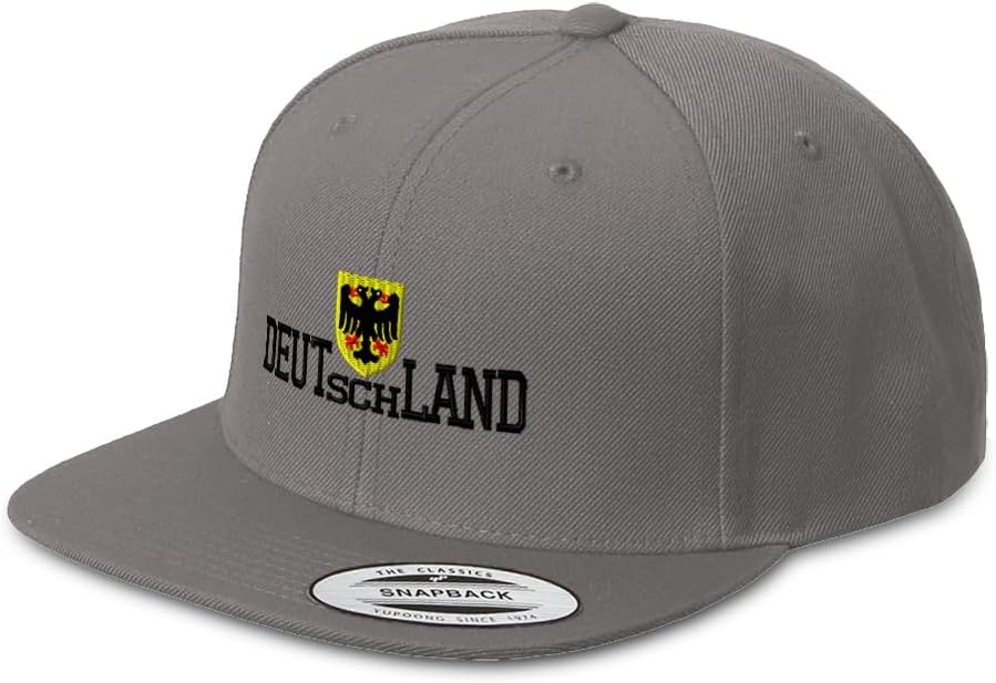 Snapback Hat for Men Flat Brim Hats Germany Eagle Deutschland Embroidery Embroidered Flat Bill Hat Acrylic