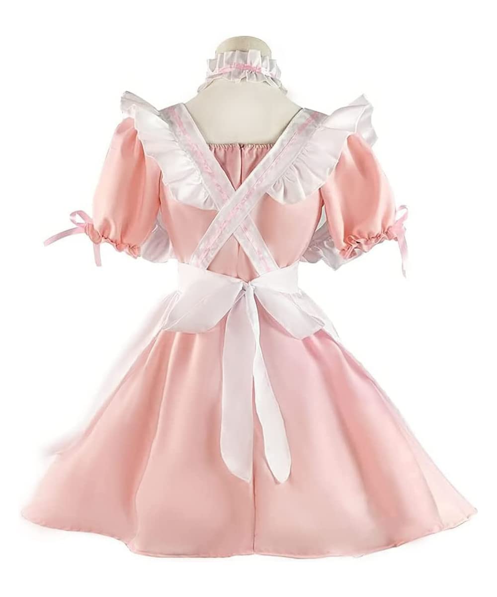 Anime French Maid Dress śliczna sukienka pokojówki Cosplay sukienka na Halloween, kostium pokojówki, zestaw, różowa, rozmiar L