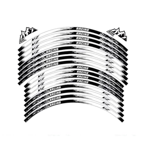 Motorradaufkleber Vorne 21 Hinten 19 Motorrad Felgenstreifen Aufkleber Für YAMAHA YZ 125 125X 250 250X 250F 250FX 450F 450FX 50 JAHRE Rad Reflektierende(White)