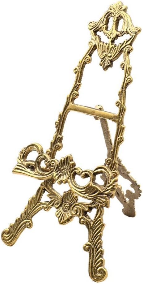 真鍮製 アンティーク調 イーゼル インテリア雑貨 置物 皿立て ホーム