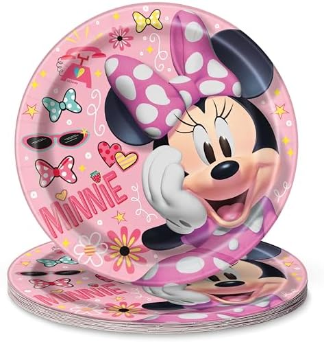 Unique Round Dinner Paper Plates - 21.9cm, Minnie Mouse, 8 Pcs image 4