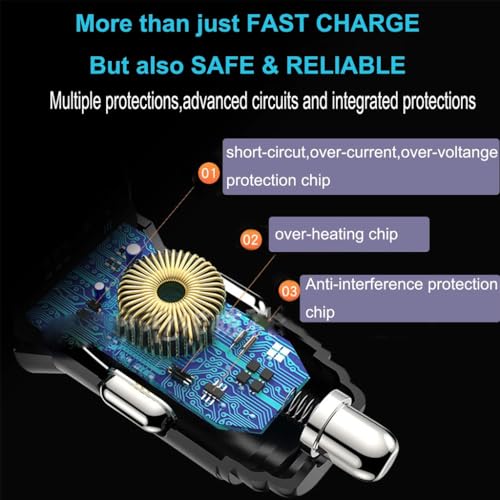 Image of C1903 Pd 60W Car Charger Dual Type-C Pd Fast Charging & USB A Output, Led Indicator, Compact & 4 Fold Protection,for iPhone 16 /15 /14, IPad Pro /Air, Samsung Galaxy S24 /S23 /Note 20, Pixel 8 /7