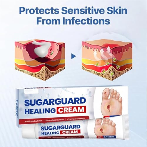 Cvreoz Sugar Guard Healing Cream, Healthy Feet Cream, Moisturizing & Soothing, Gentle Foot Care - Keep Feet Healthy (3Pcs, 1)
