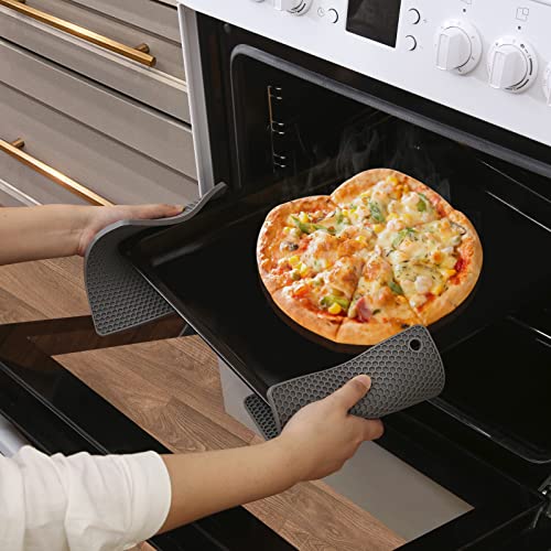 Trivet Mats, Silicone Pot Holders For Hot Pan And Pot Pads. Heat Resistant Counter Mats For Tables, Countertops, Spoon Rest And Large Coasters, 4 Pack Color Gray & Black #TOP3