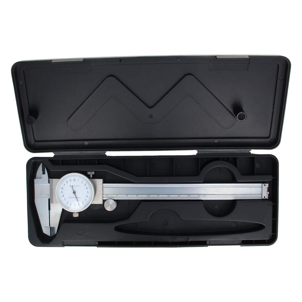 Auniwaig Stainless Steel Dial Caliper, 5.91 inch Steel Caliper Measuring Tool, for Precision Measurements Inside, Woodworking, Depth