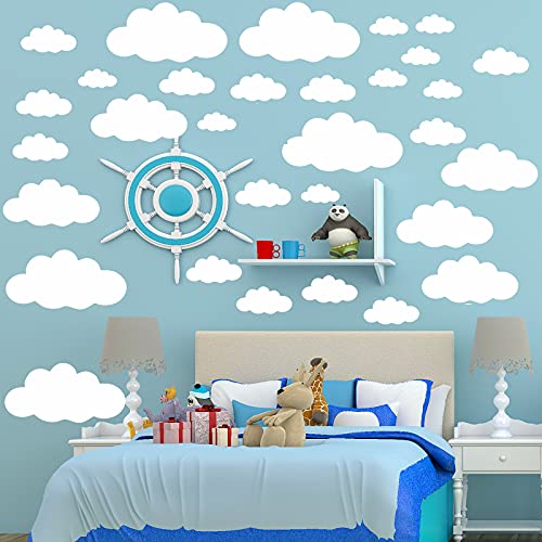 Vinilos decorativos de nubes blancas 31 piezas para pared miniatura 3